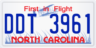 NC license plate DDT3961