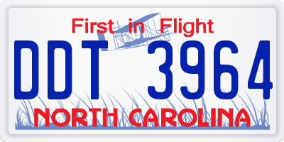 NC license plate DDT3964