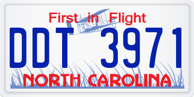 NC license plate DDT3971