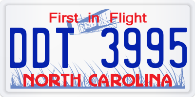 NC license plate DDT3995