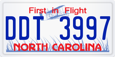 NC license plate DDT3997