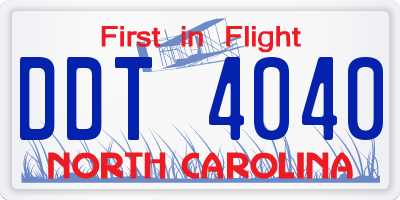 NC license plate DDT4040