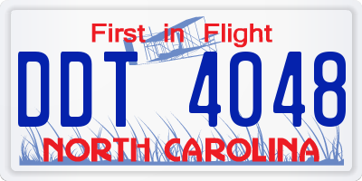 NC license plate DDT4048