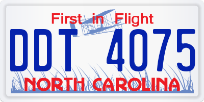 NC license plate DDT4075