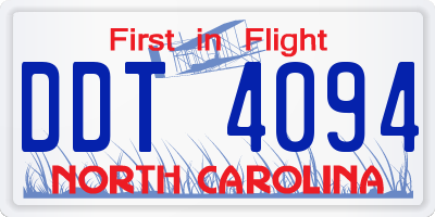 NC license plate DDT4094