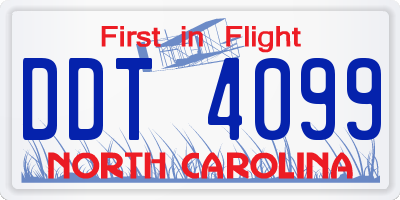 NC license plate DDT4099