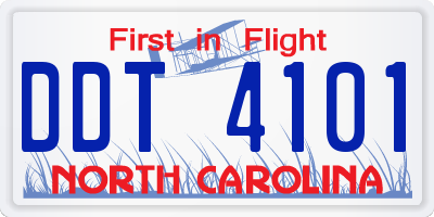 NC license plate DDT4101