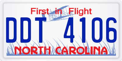 NC license plate DDT4106