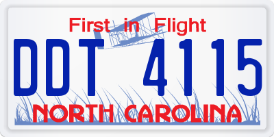 NC license plate DDT4115