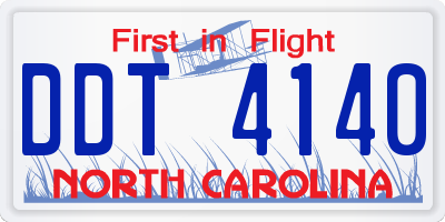 NC license plate DDT4140