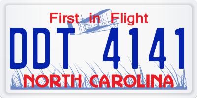 NC license plate DDT4141