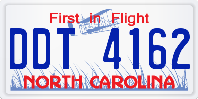NC license plate DDT4162