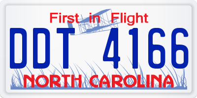 NC license plate DDT4166