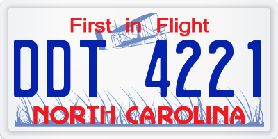 NC license plate DDT4221
