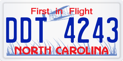 NC license plate DDT4243