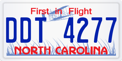 NC license plate DDT4277