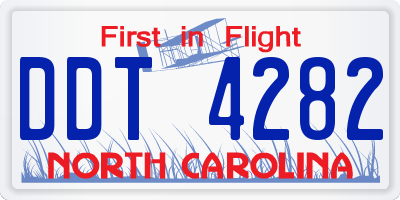 NC license plate DDT4282