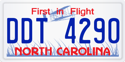 NC license plate DDT4290