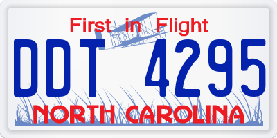 NC license plate DDT4295
