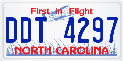 NC license plate DDT4297