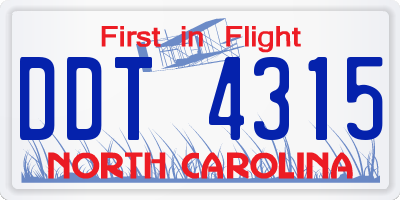 NC license plate DDT4315
