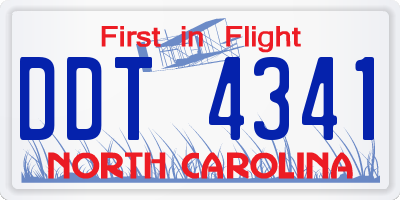 NC license plate DDT4341