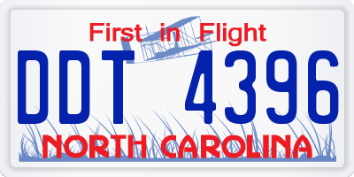 NC license plate DDT4396