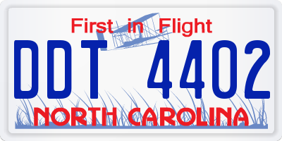 NC license plate DDT4402