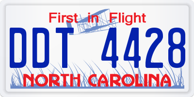 NC license plate DDT4428