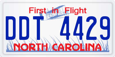NC license plate DDT4429