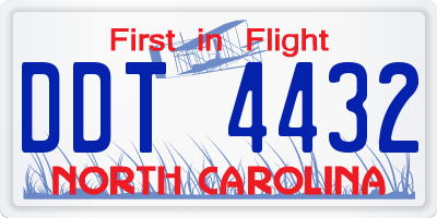 NC license plate DDT4432