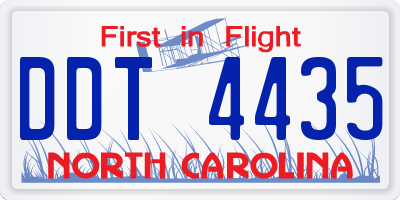 NC license plate DDT4435