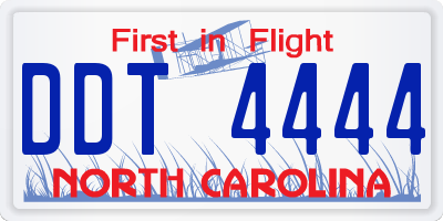 NC license plate DDT4444