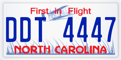 NC license plate DDT4447
