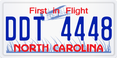 NC license plate DDT4448