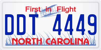 NC license plate DDT4449