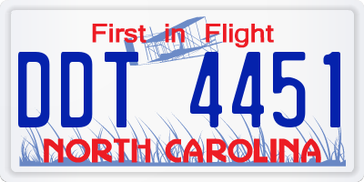 NC license plate DDT4451