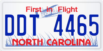 NC license plate DDT4465