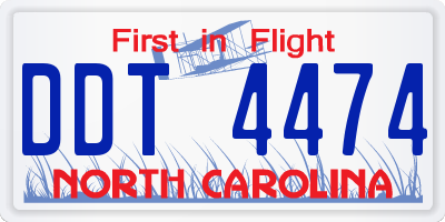 NC license plate DDT4474