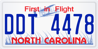 NC license plate DDT4478