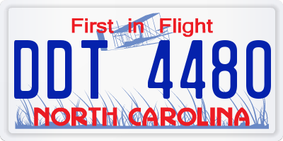 NC license plate DDT4480