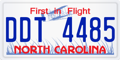NC license plate DDT4485