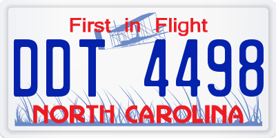 NC license plate DDT4498
