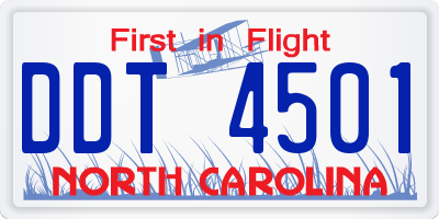 NC license plate DDT4501