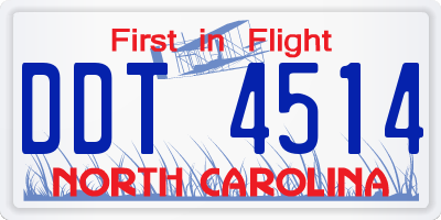 NC license plate DDT4514