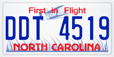 NC license plate DDT4519