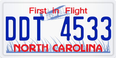 NC license plate DDT4533