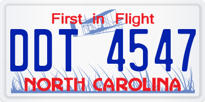 NC license plate DDT4547