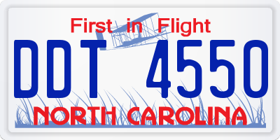 NC license plate DDT4550