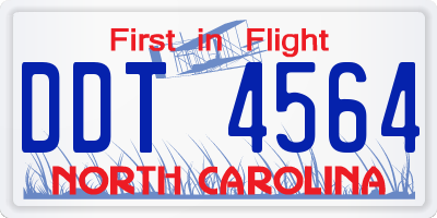 NC license plate DDT4564